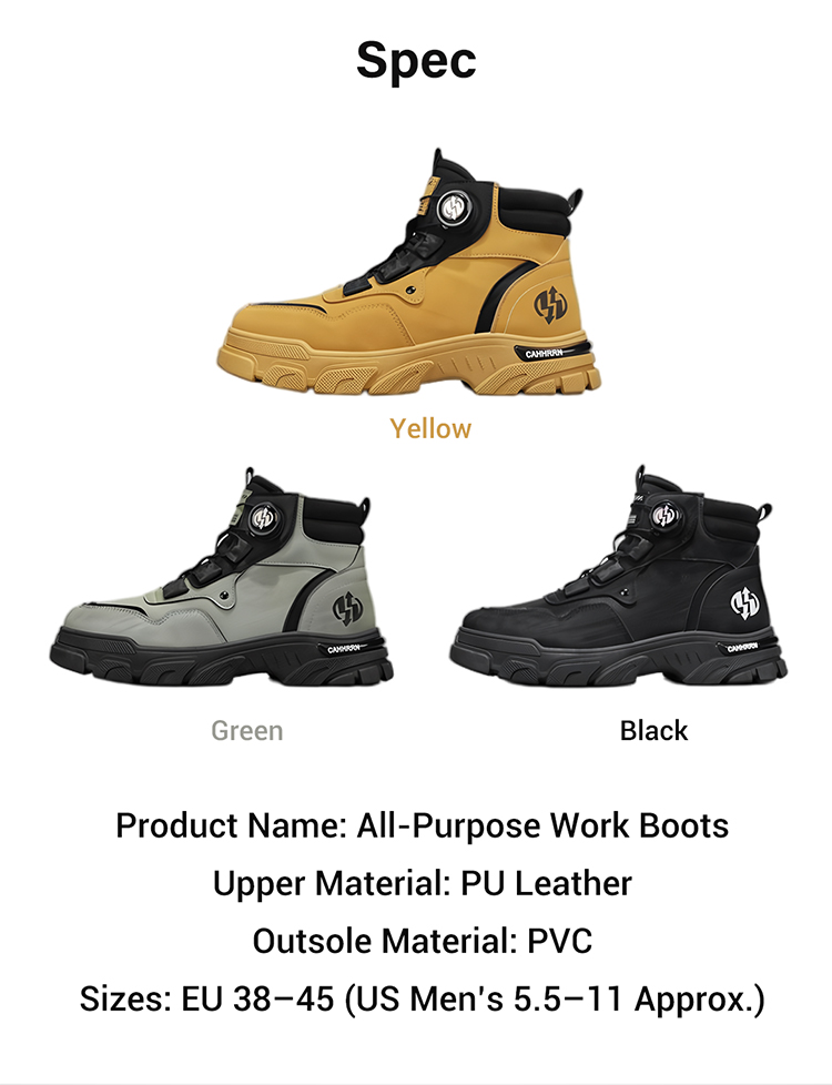 ⏰Men's outdoor swivel buckle work shoes（Waterproof, Anti-slip,Comfortable and Breathable）